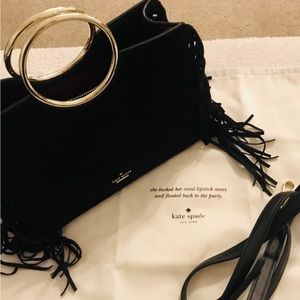 New in bag UNICORN FIND suede hand bag with fringe